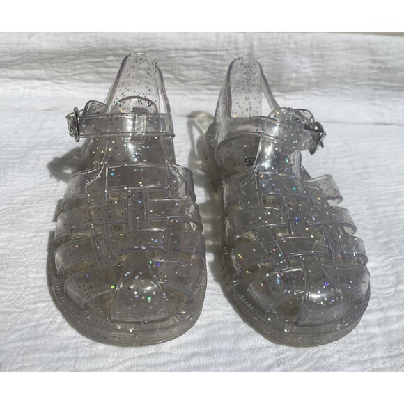 Baby GAP Clear Sparkle Jelly FSHMN Shoes Closed Toe Sandals -Girl’s -Size 10 T - Picture 1 of 9